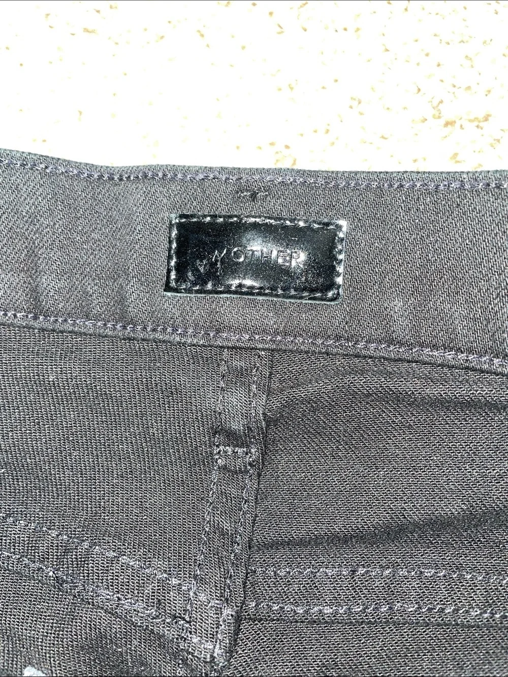 Mother black high waisted patch pocket insider ankle